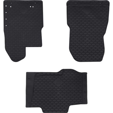 Car Mat 3 pcs Black Rubber vidaXL