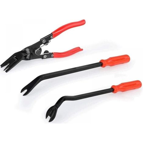 (Rouge)3 pièces - Jeu d'outils de démontage de Garnitures Automobiles pour Un démontage Facile et sans Rayure des Panneaux de Porte, des Tableaux de Bord et des moyeux de Roue de la Voiture (1/5)