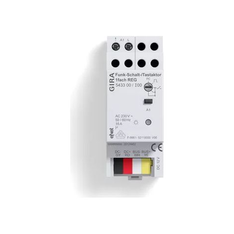Gira Funk Schalt-/Tastaktor 1f REG Gira eNet [543300], 5433 00 (1/2)