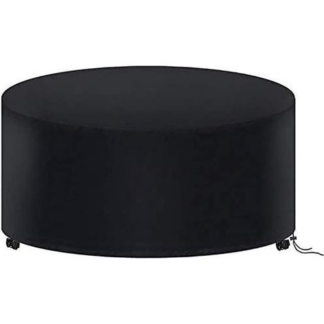Housse de protection pour mobilier de jardin, idéale pour une table ronde. Imperméable, elle mesure 180 x 90 cm et est fabriquée en Oxford 210D noir. (1/5)
