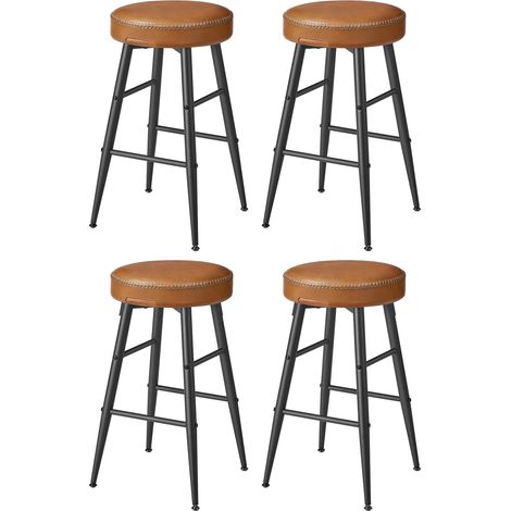 Lot de 4 Tabourets de Bar, en Similicuir, Hauteur d'Assise 63 cm (1/5)