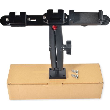 Compatible with heavy-duty drill base vehicle bracket, handheld CB walkie-talkie/radio holder with adjustable ball joint and aluminum arm. (1/5)