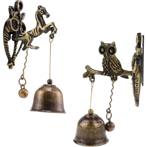 Bardusch-2pièces Sonnette De Porte pour Animalerie Carillon De Sonnette Double Lot Vintage pour Magasin (1/4)