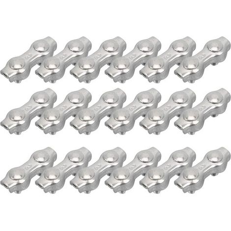 18 pezzi Morsetto per cavi duplex M2, morsetto per cavi duplex a 2 poli in acciaio inox (1/5)