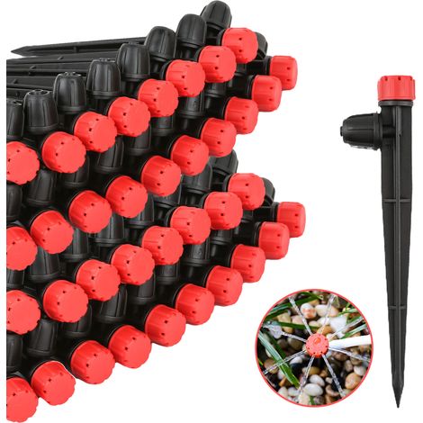 Émetteurs, d'irrigation goutte à goutte 60 pièces, système d'irrigation goutte à goutte de 1/4 pouces, goutteurs d'irrigation réglables à 360 degrés (1/5)