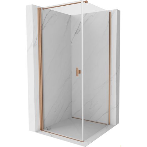 Mexen Mist-B Duschkabine schwenkbar 70 x 70 cm, transparent, gebürstetes Kupfer - 8A2T-070-070-65-00 (1/5)