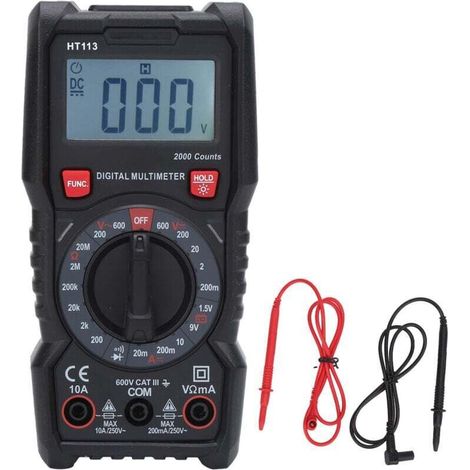 Multimètre Numérique Portable Testeur Tension Courant Haute Précision 10A 600V (1/4)