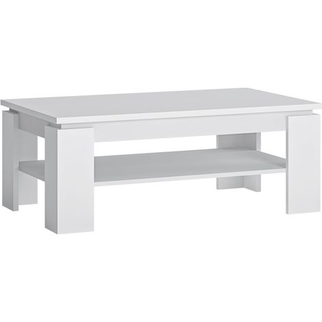 Couchtisch Sofatisch rechteckig in weiß FORTALEZA-129, B/H/T ca. 110/43/67 cm (1/4)