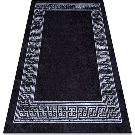 MIRO 51223.807 Waschteppich Marmor, griechisch Anti-Rutsch - schwarz / weiß black 200x290 cm
