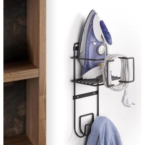 Emuca Soporte para tabla de planchar, accesorios de planchado y plancha, Acero, Gris antracita