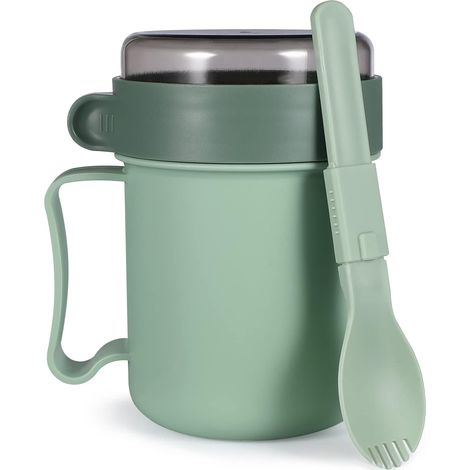 Tasse À Soupe - Micro-Ondable Avec Couvercle Et Cuillère - Pour Soupes Céréales Nouilles - Réutilisable - 1 Pièce (1/5)