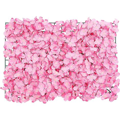 Mur décoratif de fleurs artificielles, décor mural de fleurs d'intérieur, fond de décor floral-60X40X1.5CM-Pink