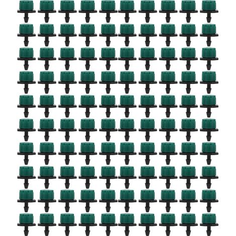 100PCS 360 Grad verstellbarer Bewässerungssprinkler 1/4 Zoll Tropfstrahler für BewässerungssystemGrün (1/5)