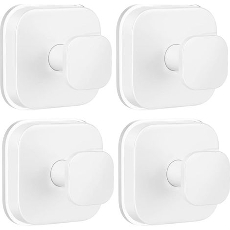 Filiyano-Crochets de douche à ventouses, lot de 4 blancs, résistants, pour salle de bain, fenêtre en verre, pour suspendre serviettes et peignoirs (1/4)