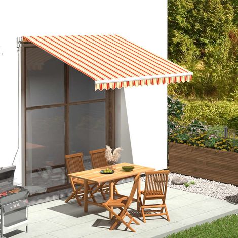 Tela de repuesto para toldo amarillo y naranja 280x245 cm poliéster vidaXL
