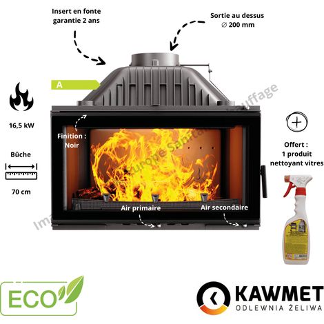 Insert à bois fonte W16 16,3 KW Black KAWMET (1/5)