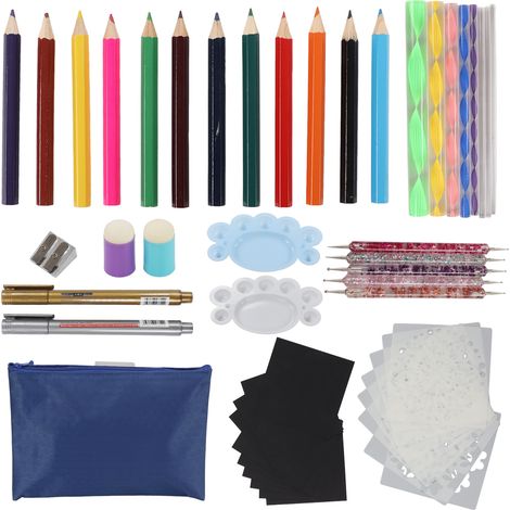 Kit de 50 outils de peinture Mandala, pochoirs pour rochers, set complet multi-usages pour bricolage et artisanat DIY. (1/5)