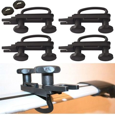 Colliers de serrage universels en U pour coffre de toit en acier inoxydable, kit de montage de montage de camionnette de voiture accessoire d'installation de supports en U, avec 8 contre-écrous, 2 ban (1/5)