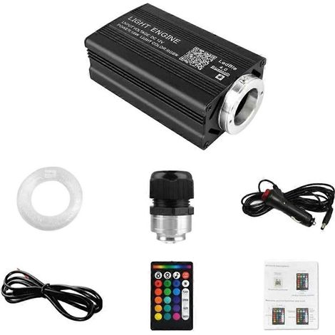 Lumière d'ambiance à fibre optique pour voiture et maison, effet ciel étoilé, contrôle musical, jusqu'à 26 W, 8 couleurs, avec bandes de 2 m x 500 Ω (1/5)