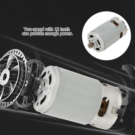 Moteur électrique CC 12V à 2 vitesses avec engrenage 12 dents pour perceuse et outillage, pièce détachée (1/5)