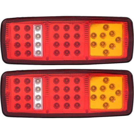 Feux arrière LED 12 V pour remorque, camping-car ou camion – 1 paire avec fonctions frein, clignotant et marche arrière (1/4)
