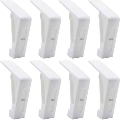 8 Pièces Pinces à Nappe en Plastique Blanc pour Table dExtérieur - Pinces Réglables à Ressort pour Nappe de Jardin Pique-Nique (1/5)
