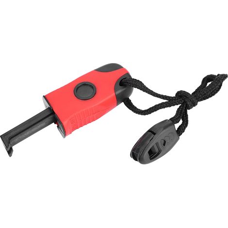 Briquet à silex en magnésium rouge pour survie en extérieur - Allume-feu d'urgence camping (1/5)