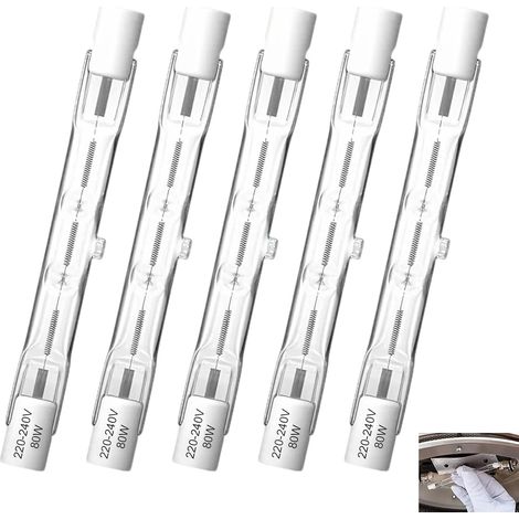 R7S Halogenlampe – 5er-Pack – 78 mm, 80 W – Warmweiß (2800 K) – Für Sicherheits- und Gartenbeleuchtung (1/5)