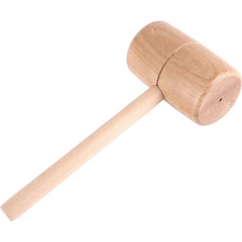 Maillet en bois à tête ronde, léger, en bois de hêtre massif, pour projets de menuiserie et bricolage