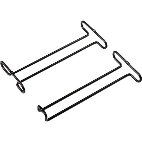 Wijnglashouder - Sous Placard - 26 x 10 cm - En Fer - Noir - Pour Verres à Vin - Lot de 2 (1/5)
