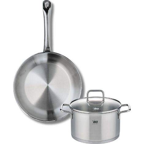 Ensemble de 1 Poêle de cuisson 24 cm et 1 faitout 16 cm Elo Profi Citrin (1/5)