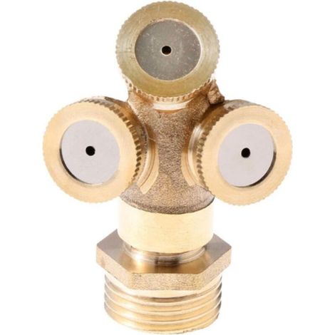 Buse de brumisation en laiton à 1 trou pour arroseur jardin, raccord d'eau avec adaptateur 1,27 cm jardin extérieur - 3-hole (1/5)