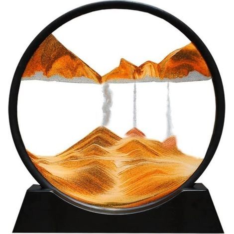 Fluid Sand Painting – Dynamic 3D Rotating Sand Images, Moving Sand Art, Natural Landscape Hourglass Decoration (1/4)