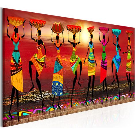 Tableau Imprimé "African Women Dancing" 50 x 150 cm (1/2)