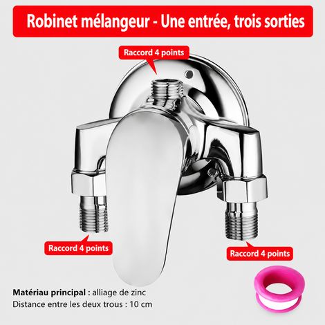 Mitigeur douche mural eau chaude et froide 1 robinet de douche triangulaire montage apparent 1,2 kg – Livraison gratuite