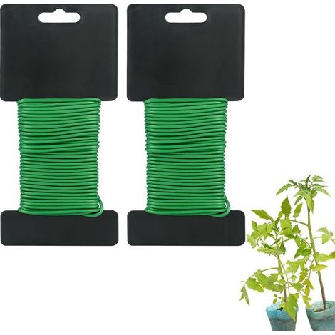 2pcs Fil Jardinage Vert, Fil de Jardin, Fil pour Plantes, Fil de Jardinage, Fil de Fer Jardin, 2.5 mm x 10 m Liens de Jardinage pour Ligatures, Attache Plantes Souple, Attaches de Fil de Jardin (1/5)