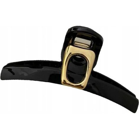 Pinza para el cabello Ecarla con decoración dorada 11cm Negra SP304CZ (1/5)