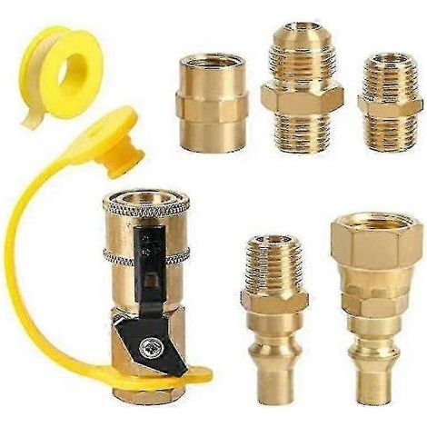 Adaptateur pour raccord rapide de propane pour VR : filetage mâle NPT 1/4 pouce et fiche mâle 3/8 pouce (1/5)