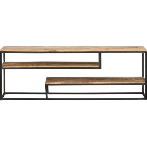Maison Exclusive - TV-Schrank 130x30x45 cm Raues Mangoholz (1/5)