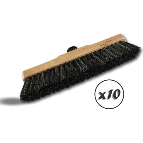 Balais ménage droit luxe Garnissage soie 50 mm - Lot de 10 - Sans manche - vernis teinté