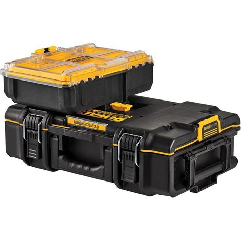 Dewalt Tough System 2.0 DS166 Stackable Toolbox Case + 1/2 Width Deep Organiser (1/4)