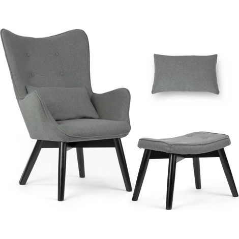 Sillon orejero nordico con reposapies gris (1/5)