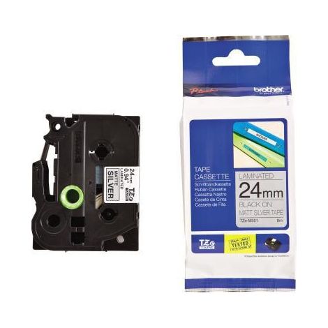 Schriftbandkassette P-touch TZe-M951 24 mm x 8 m (B x L) schwarz silber matt (1/3)