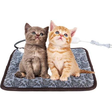 Coussin chauffant électrique pour chiens et chats avec cordon en acier anti-morsure, imperméable et réglable, tapis chauffant pour animaux de compagnie (1/5)