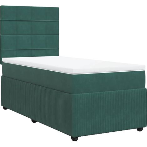 Giroletto a Molle con Materasso Verde Scuro 80x200 cm Velluto vidaXL (1/5)