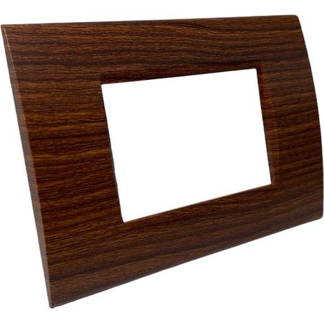 Placchetta per interruttore a 3 posti color legno cassetta 503 compatibile con bticino living light supporto cover (1/2)