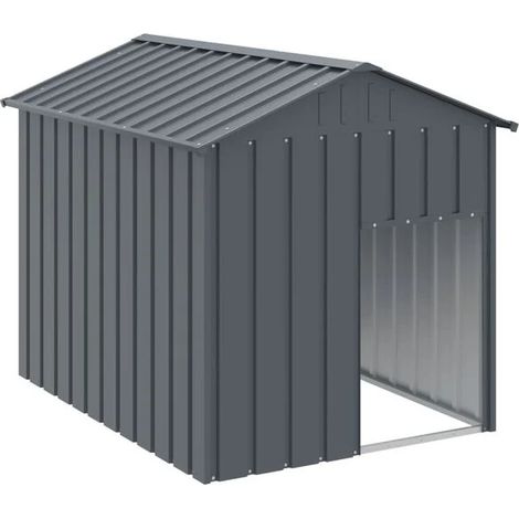 Le chenil possède un toit en acier galvanisé de couleur anthracite, sans fumée.