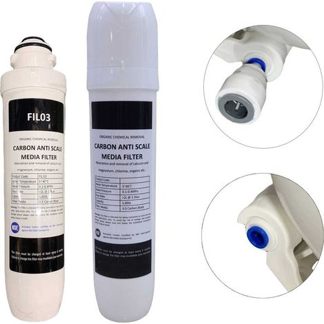 Water Filter 10"" Cartridge Housing 6mm 10mm for Boiling Hot Water Tap +2 Filters (1/4)