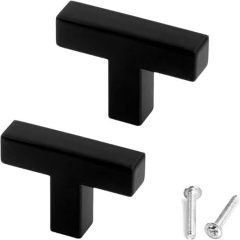 Lot de 2 boutons de porte/de meuble, en acier inoxydable, 50 x 35 x 12 mm, couleur argent. (1/5)
