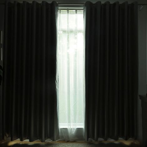 Rideaux Opaques Épaissis Noir Absolu avec Crochets S, Isolation Thermique et Anti-UV, 1m x 1.5m pour Chambre (1/5)
